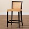 Baxton Studio Lingga Modern Bohemian Dark Brown Mahogany Wood and Natural Rattan Counter Stool 233-13139-ZORO - alternate 8